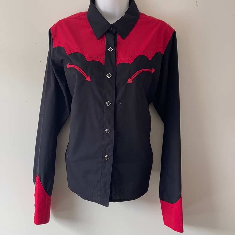 Vintage PANHANDLE retro western wear blouse top Size LARGE